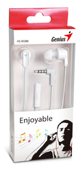 Genius HS-M260 In-Ear Stereo Headphones with Mic, White